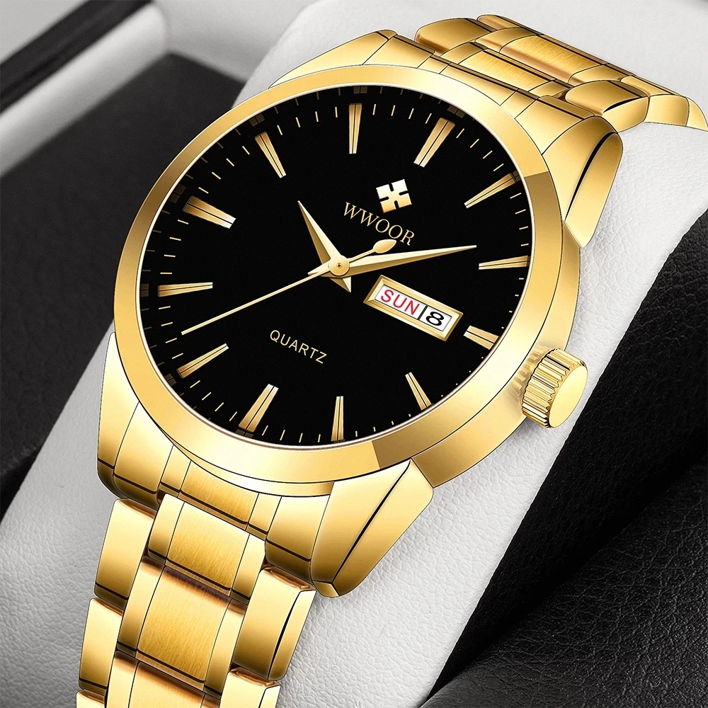 WWOOR New Top Brand Luxury Fashion Men Watch Waterproof Calendar Sports Stainless Steel Quartz Wristwatch Relogio Masculino
WWOOR New Top Brand Luxury Fashion Men Watch Waterproof Calendar Sports Stainless Steel Quartz Wristwatch Relogio Masculino