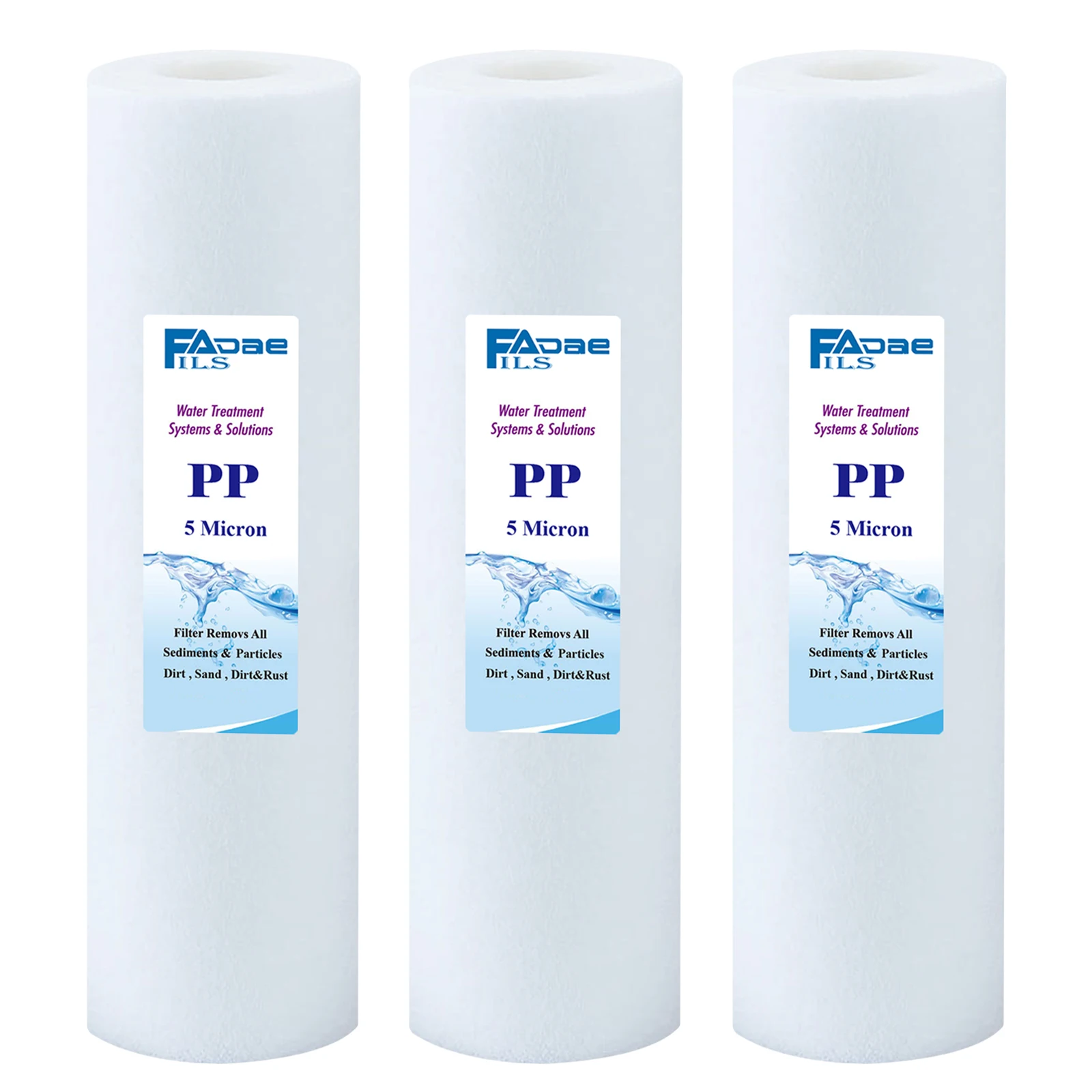 3-Pack of 5 Micron 10" Sediment Water Filter Replacement Cartridge for Any Standard RO Unit
3-Pack of 5 Micron 10" Sediment Water Filter Replacement Cartridge for Any Standard RO Unit