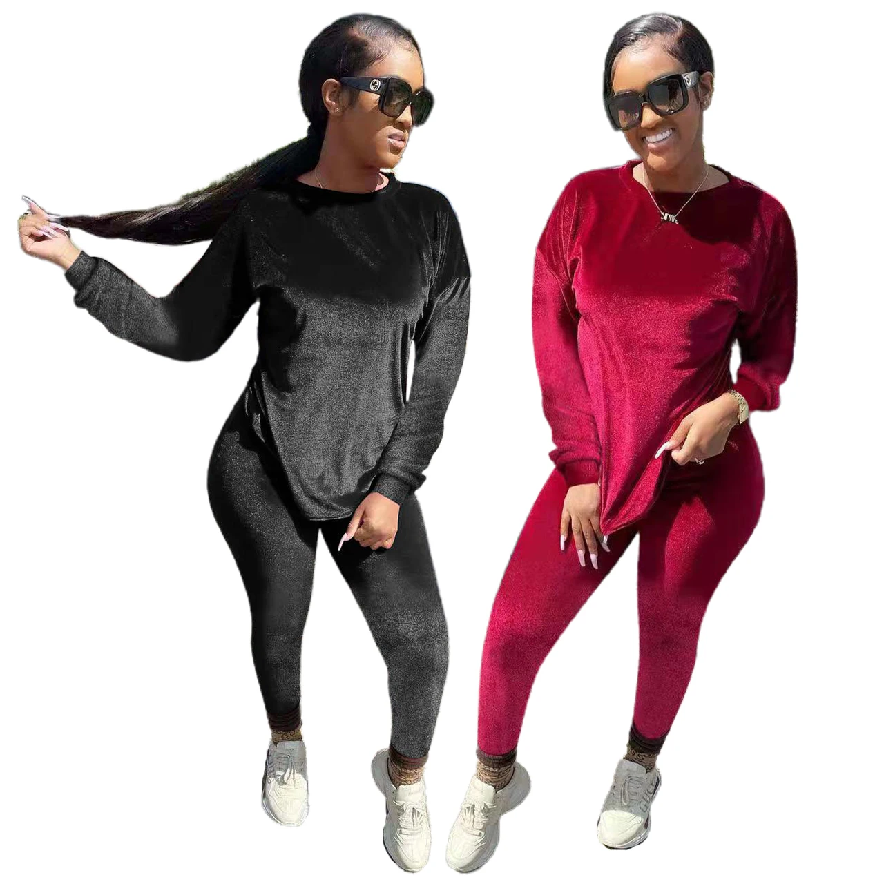 Casual simple solid color velvet two-piece suit New autumn and winter long-sleeved trousers fashion suit
Casual simple solid color velvet two-piece suit New autumn and winter long-sleeved trousers fashion suit