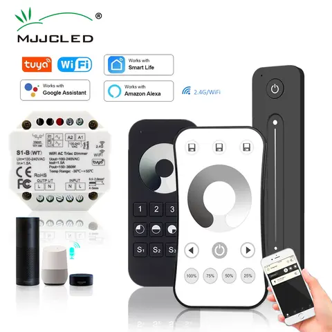 Tuya LED variateur Wifi intelligent 2.4G RF télécommande sans fil 230V 110V AC Triac variateur pour ampoule LED à intensité variable lampe 220V S1-B