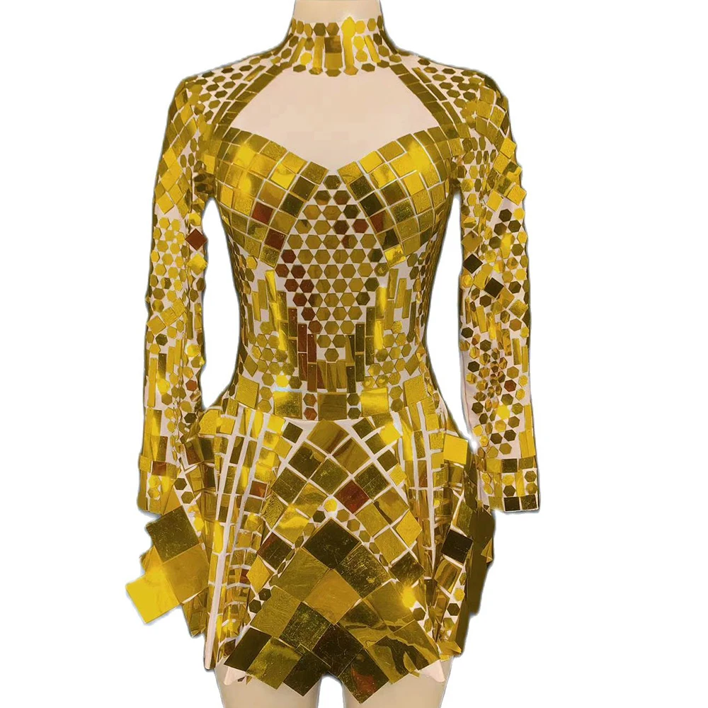 Sparkling Sequins Above Knee Mini Dress Nightclub Dance Show Wear Long Sleeve Women's Party Clothing Theatrical Costume Women
Sparkling Sequins Above Knee Mini Dress Nightclub Dance Show Wear Long Sleeve Women's Party Clothing Theatrical Costume Women
