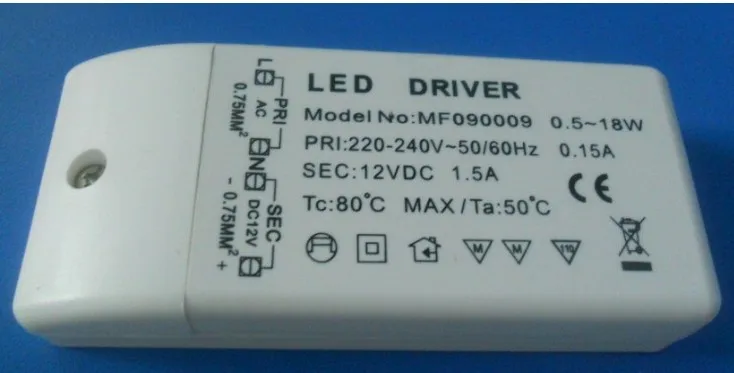 10 pieces 12V 18W 1.5A constant voltage led driver AC220-240V input 12V output
10 pieces 12V 18W 1.5A constant voltage led driver AC220-240V input 12V output