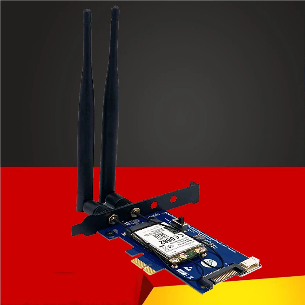 WiFi Card PCI Express Network Card Wireless Adapter Mini PCIE to PCI-E X1 Adapter + SIM Card Slot for 3G/4G/LTE Card WiFi Module
WiFi Card PCI Express Network Card Wireless Adapter Mini PCIE to PCI-E X1 Adapter + SIM Card Slot for 3G/4G/LTE Card WiFi Module
