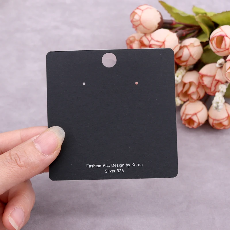 Wholesale 7*7cm 100pcs/lot PVC Earring Cards Jewelry Black Paper Jewelry Package Card Holder Tags Custom Logo Costs Extra
Wholesale 7*7cm 100pcs/lot PVC Earring Cards Jewelry Black Paper Jewelry Package Card Holder Tags Custom Logo Costs Extra