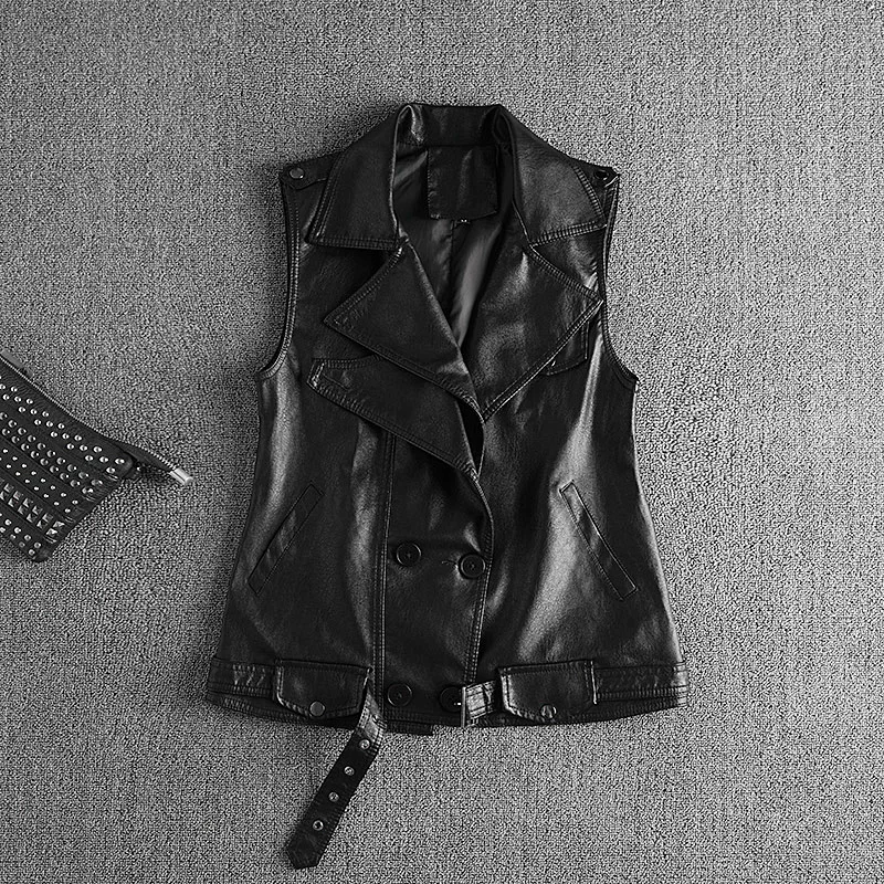 2021 Autumn PU Vest Coat Women Fashion Faux Leather Jacket Black Tops Fashion Lady Outwear
2021 Autumn PU Vest Coat Women Fashion Faux Leather Jacket Black Tops Fashion Lady Outwear