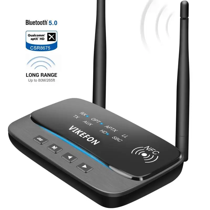 NFC 80m Bluetooth 5.0 Audio Transmitter Receiver Bypass aptX LL HD Wireless Adapter SPDIF AUX 3.5mm For PC TV Pair 2 Headphones
NFC 80m Bluetooth 5.0 Audio Transmitter Receiver Bypass aptX LL HD Wireless Adapter SPDIF AUX 3.5mm For PC TV Pair 2 Headphones