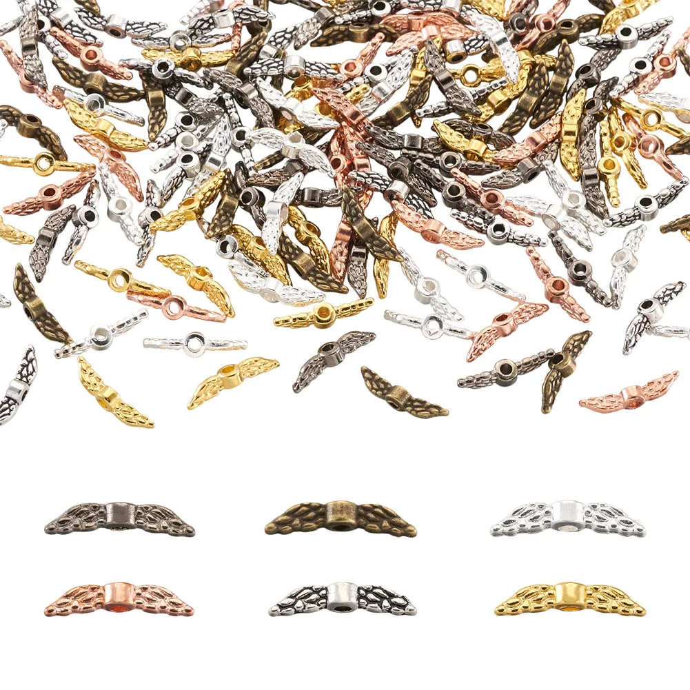 300Pcs Tibetan Vintage Alloy Angel Wings Beads Spacer Gold/Silver/Bronze/Pink Color For Bracelet Necklace DIY Jewelry Making
300Pcs Tibetan Vintage Alloy Angel Wings Beads Spacer Gold/Silver/Bronze/Pink Color For Bracelet Necklace DIY Jewelry Making