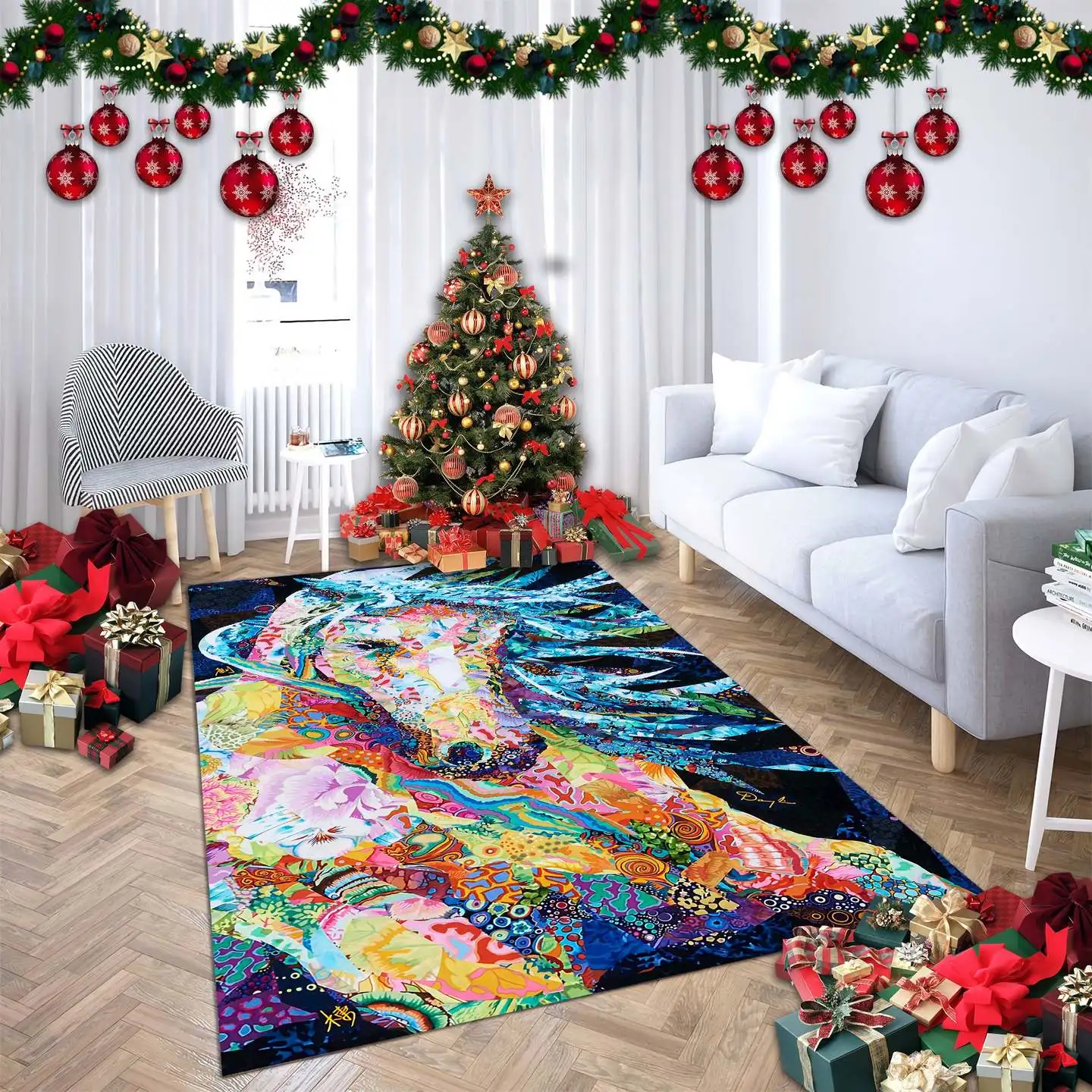 Horse Christmas 3D Printed Rugs Mat Rugs Anti-slip Large Rug Carpet Home Decoration
Horse Christmas 3D Printed Rugs Mat Rugs Anti-slip Large Rug Carpet Home Decoration