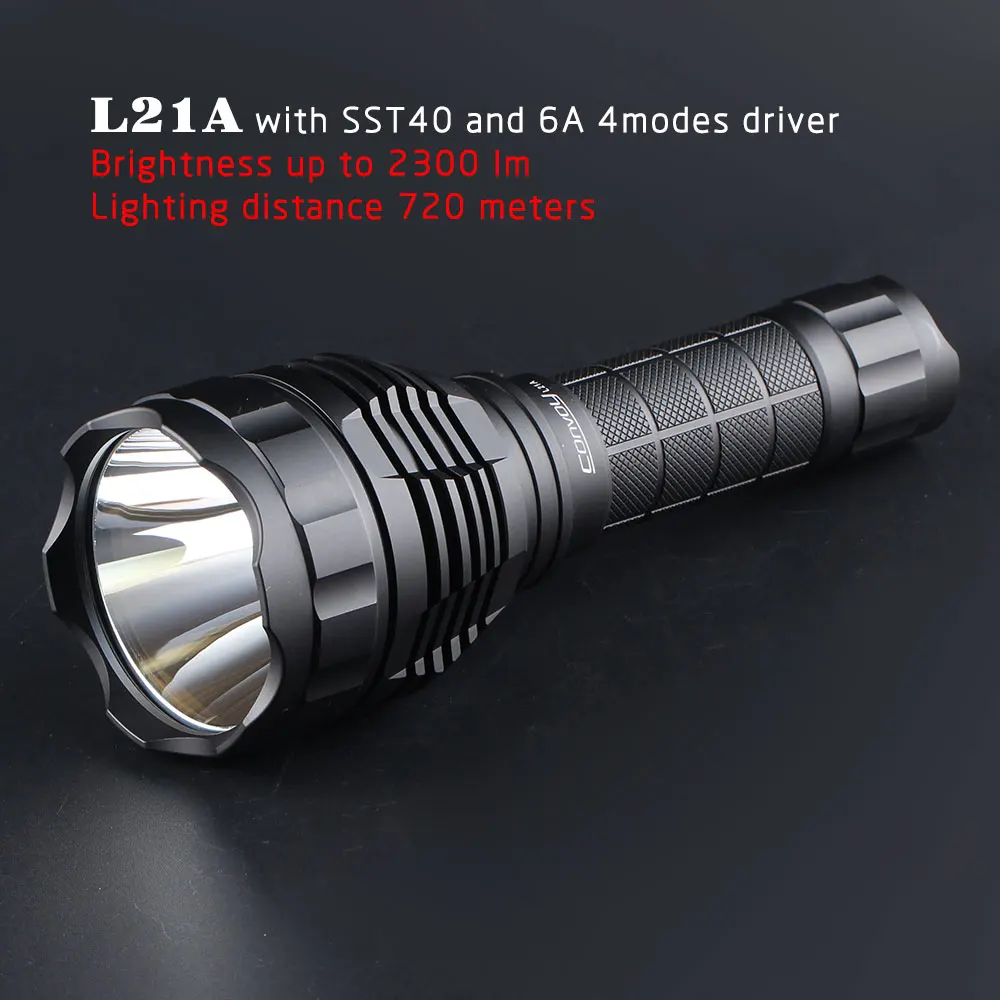 Фонарик Convoy L21A с Luminus SST40 Led 21700, самый мощный фонарь для охоты и кемпинга, портативный фонарь, лм
Фонарик Convoy L21A с Luminus SST40 Led 21700, самый мощный фонарь для охоты и кемпинга, портативный фонарь, лм