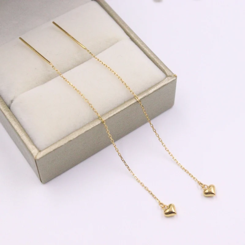 New Solid Pure 24kt Yellow Gold Earrings Women O Link Heart Earrings Line 1-1.2g 75mmL
New Solid Pure 24kt Yellow Gold Earrings Women O Link Heart Earrings Line 1-1.2g 75mmL