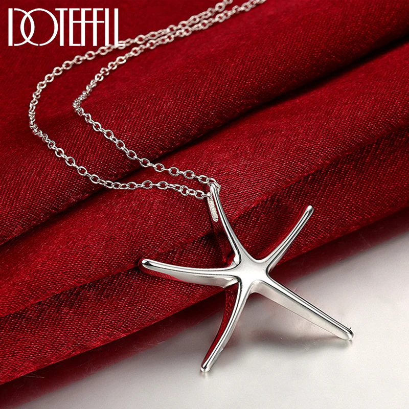 DOTEFFIL 925 Sterling Silver 18 Inch Chain Starfish Pendant For Women Wedding Engagement Jewelry Gift
DOTEFFIL 925 Sterling Silver 18 Inch Chain Starfish Pendant For Women Wedding Engagement Jewelry Gift