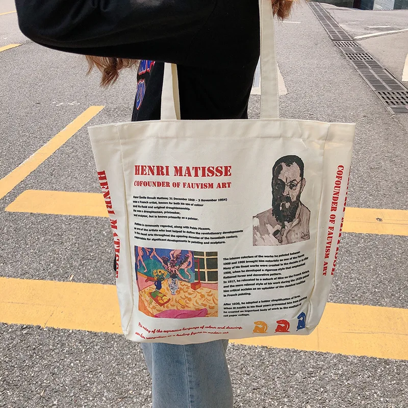 Ins retro canvas bag student literary personality printing shoulder bag large capacity environmental protection bag women tote
Ins retro canvas bag student literary personality printing shoulder bag large capacity environmental protection bag women tote