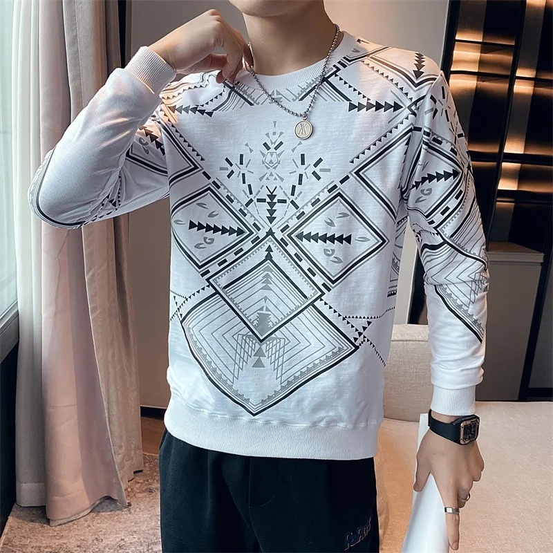 Casual Spring O Neck Long Sleeve Tees Tops Men Street Fashion Black White Pullover Printed T-Shirt Slim Fit Autumn Mens T-Shirts
Casual Spring O Neck Long Sleeve Tees Tops Men Street Fashion Black White Pullover Printed T-Shirt Slim Fit Autumn Mens T-Shirts
