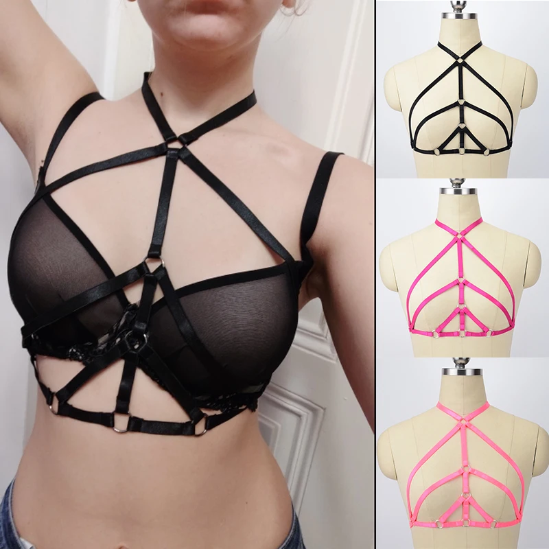 Sexy Bondage Lingerie Black Body Harness Halter Elastic Clothes Women Harness Harajuku Goth Rave Fetish Pole Dance
Sexy Bondage Lingerie Black Body Harness Halter Elastic Clothes Women Harness Harajuku Goth Rave Fetish Pole Dance