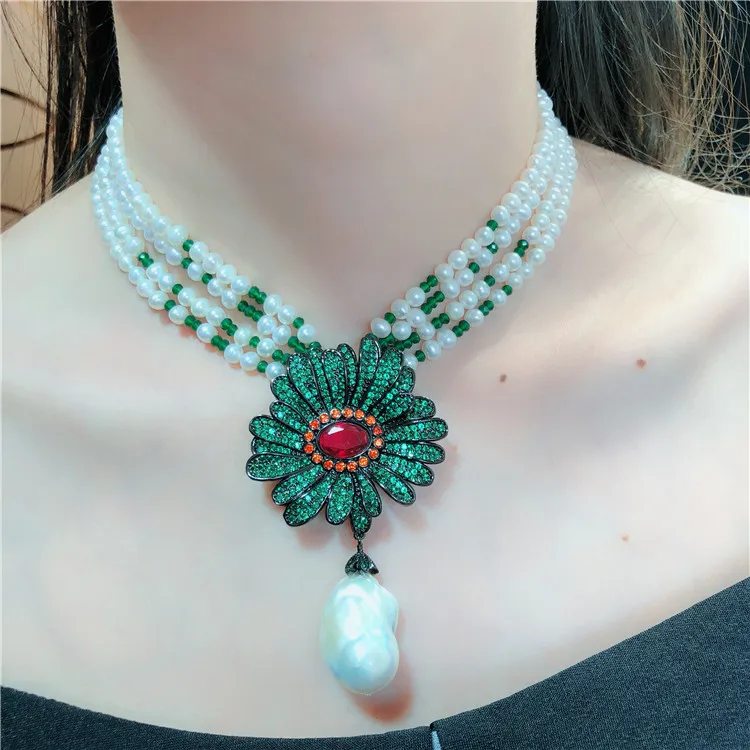 Hand knotted natural 4-5mm white freshwater baroque pearl clavicle chain women short multi - layer necklace national style
Hand knotted natural 4-5mm white freshwater baroque pearl clavicle chain women short multi - layer necklace national style