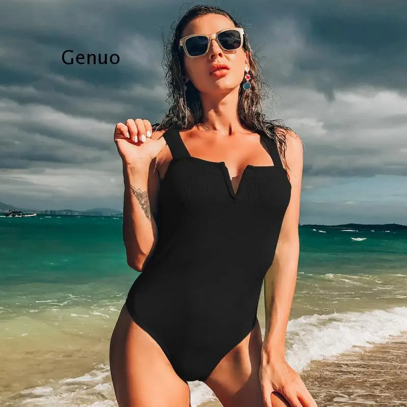 V-Neck Sexy One Piece Swimsuit Ribbed Swimwear Women Black Beachwear 2021 Swimming Suit for Women Sexy Bodysuit Summer
V-Neck Sexy One Piece Swimsuit Ribbed Swimwear Women Black Beachwear 2021 Swimming Suit for Women Sexy Bodysuit Summer