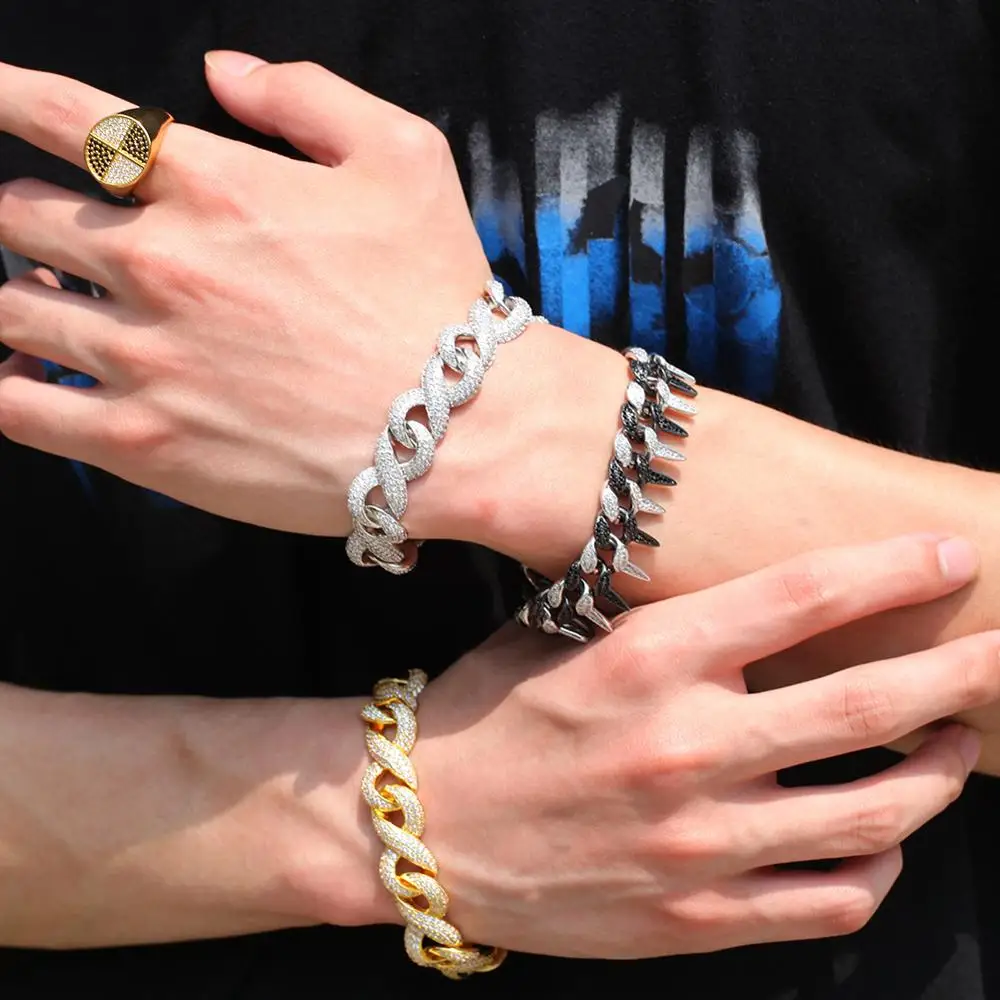 HIBRIDE Mens Iced Out Hip Hop Gold Silver Color CZ Paved Puffed Marine Link Chain Bracelet 7inch 8inch Cubic Zirconia B-152
HIBRIDE Mens Iced Out Hip Hop Gold Silver Color CZ Paved Puffed Marine Link Chain Bracelet 7inch 8inch Cubic Zirconia B-152