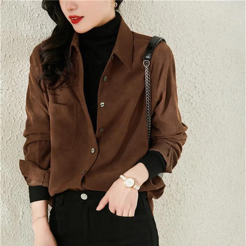 Women'S Corduroy Vintage Shirt 2021 Autumn Winter Long Thickened Sleeve Bottoming Shirt Women'S Blouses Tops Blusas Mujer
Women'S Corduroy Vintage Shirt 2021 Autumn Winter Long Thickened Sleeve Bottoming Shirt Women'S Blouses Tops Blusas Mujer