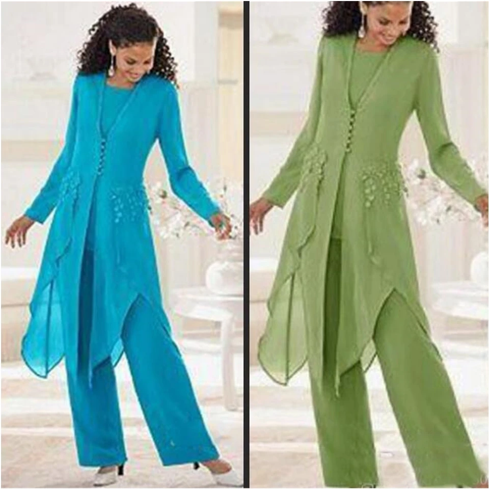 Chiffon Mother Of The Bride Pant Suits Formal Trousers Prom Party Gown With Jacket Three Pieces Long Sleeve Hand Made Flowers
Chiffon Mother Of The Bride Pant Suits Formal Trousers Prom Party Gown With Jacket Three Pieces Long Sleeve Hand Made Flowers