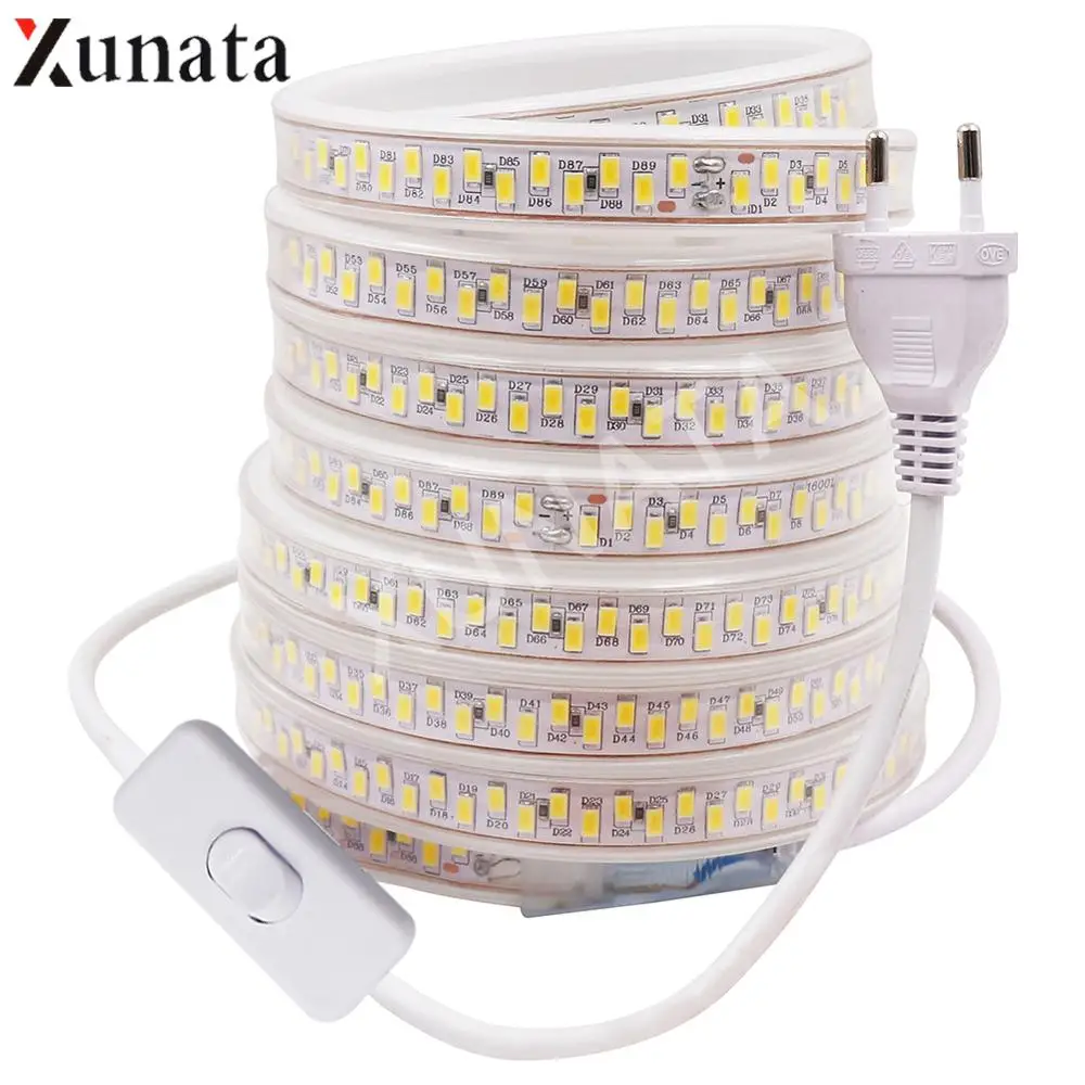AC220V LED Strip Light SM5630 180LEDs/M Flexible LED Tape Waterproof LED Ribbon with EU Dimmer/Switch/PLug for Home Decoration
AC220V LED Strip Light SM5630 180LEDs/M Flexible LED Tape Waterproof LED Ribbon with EU Dimmer/Switch/PLug for Home Decoration