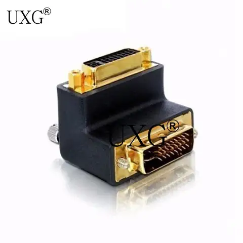 90 Degree Right Angled DVI 24+5 D dvi-d Digital Dual Link Male To Female Extension Adapter for HDTV LCD Monitor
