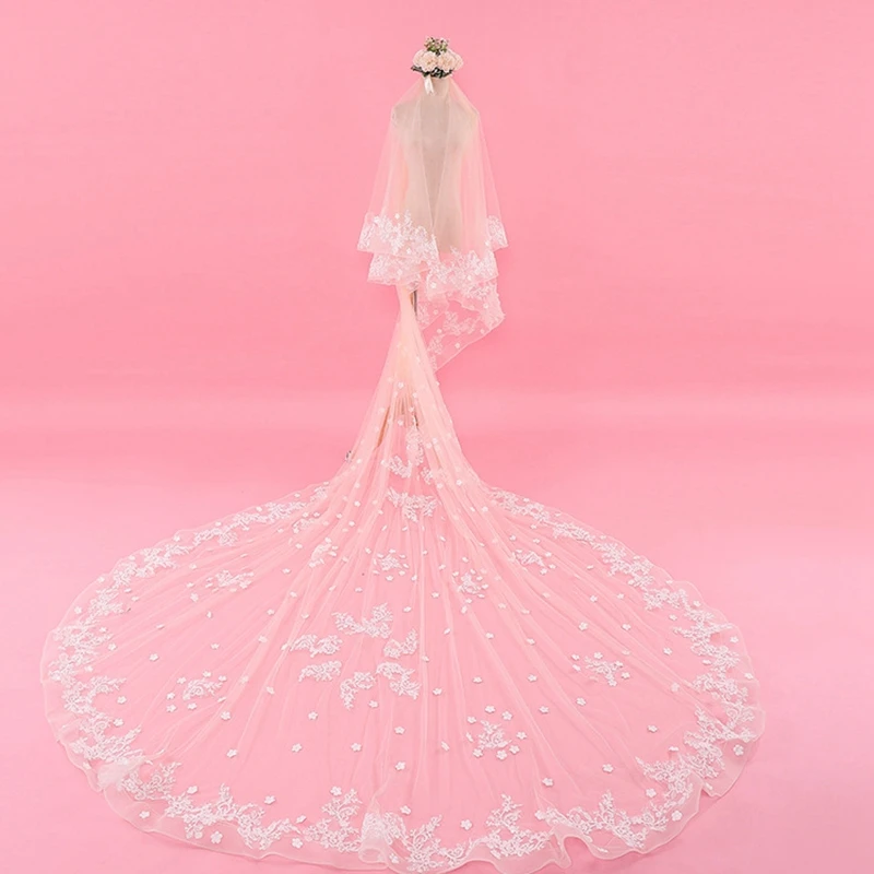 New Arrival Lace Edge Cathedral Wedding veils Two Layers Cheap Bridal Veil Voile mariée Wedding accessoires mariage
New Arrival Lace Edge Cathedral Wedding veils Two Layers Cheap Bridal Veil Voile mariée Wedding accessoires mariage