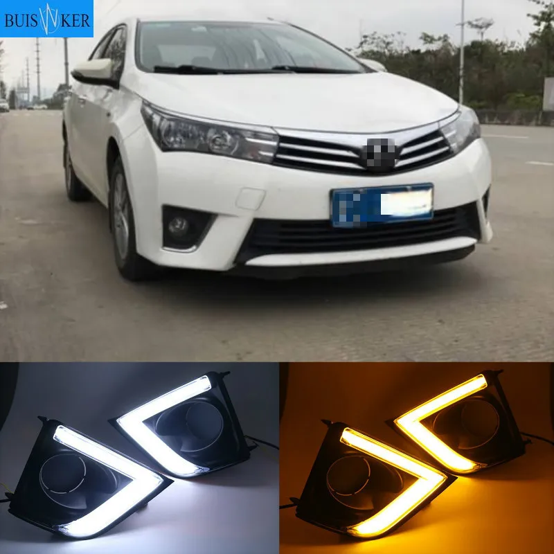 1 Set DRL For Toyota Corolla 2014 2015 2016 LED Daytime Running Lights with yellow turn signal night blue Head Fog Lamp cover
1 Set DRL For Toyota Corolla 2014 2015 2016 LED Daytime Running Lights with yellow turn signal night blue Head Fog Lamp cover