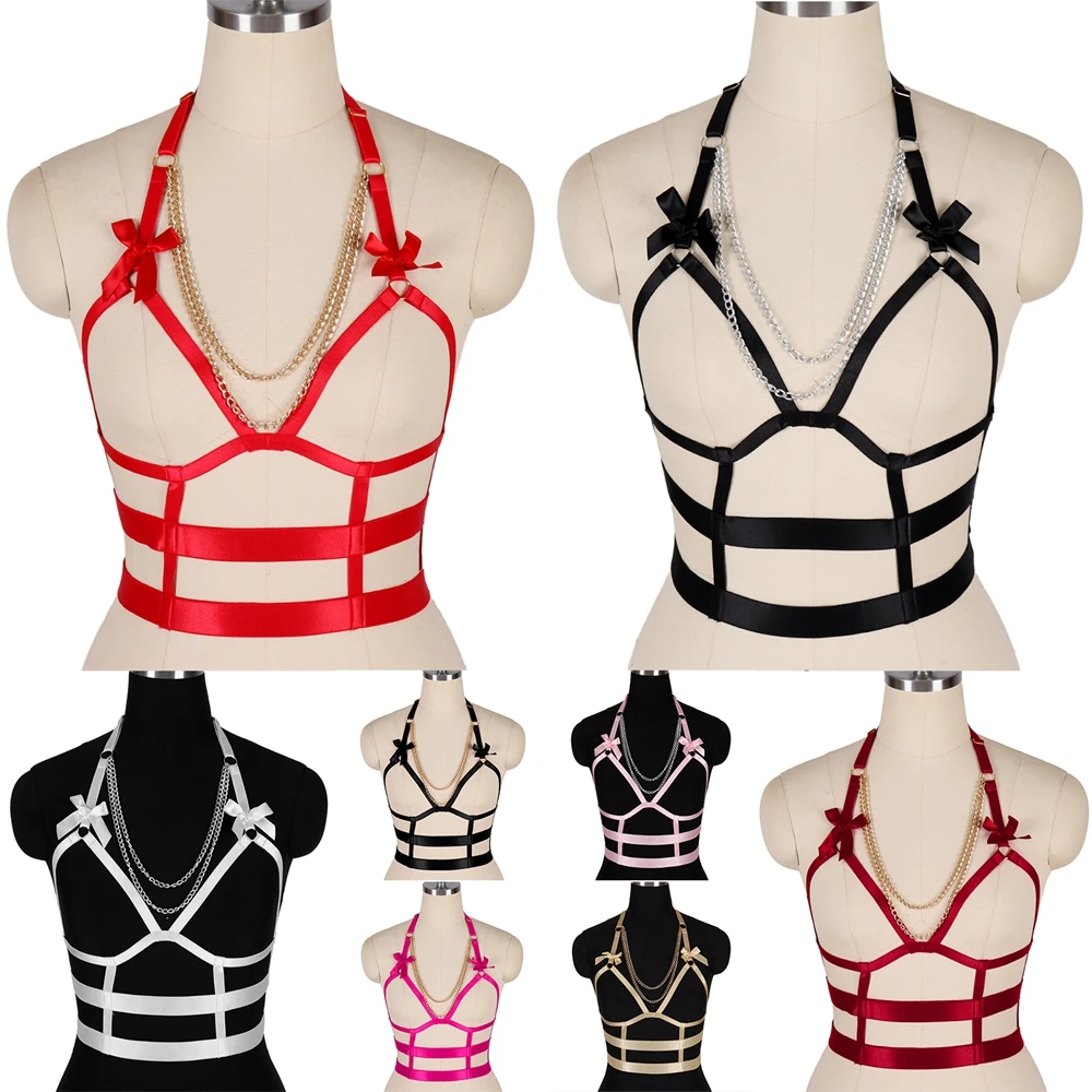Strap Harness Bra Full Bondage Hollow Out Body Goth Fetish Metal Chain Decorate Hollow Cage Bra Cupless Adjust Fetish Lingerie
Strap Harness Bra Full Bondage Hollow Out Body Goth Fetish Metal Chain Decorate Hollow Cage Bra Cupless Adjust Fetish Lingerie