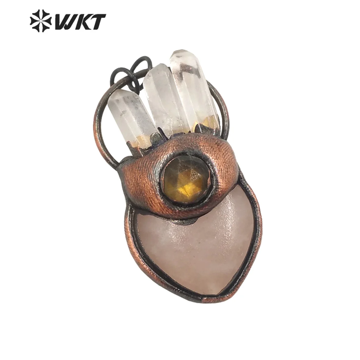 WT-P1733 New arrival Quartz and white Quartz stone fashion jewelry pendant European natural Plating bronze stone jewelry
WT-P1733 New arrival Quartz and white Quartz stone fashion jewelry pendant European natural Plating bronze stone jewelry