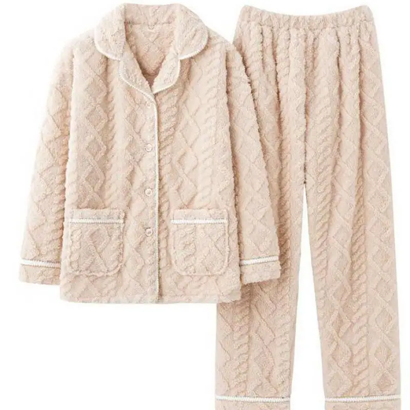 Winter Flannel Pajamas Set 2PCS Warm Sleepwear Long Sleeve Shirt&Pants Coral Fleece Pyjamas Suit Casual Sleep Set Home Clothes
Winter Flannel Pajamas Set 2PCS Warm Sleepwear Long Sleeve Shirt&Pants Coral Fleece Pyjamas Suit Casual Sleep Set Home Clothes