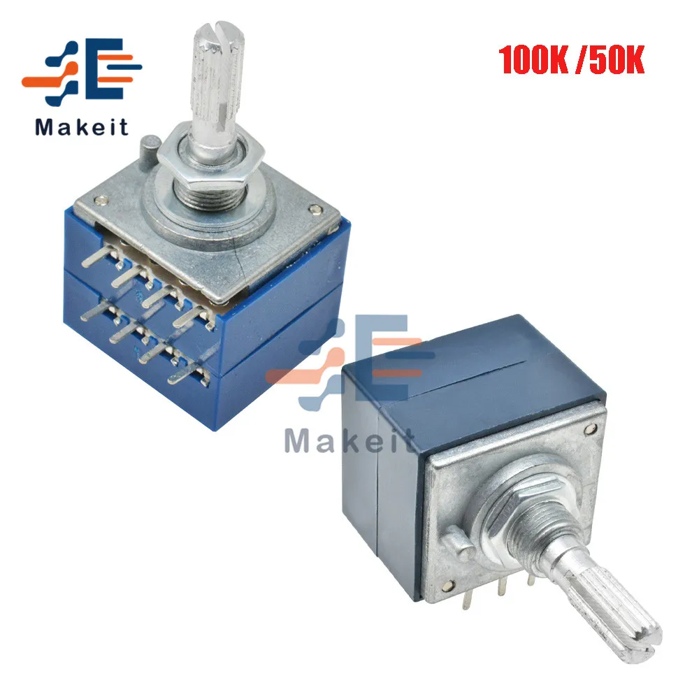 50K 100K ALPS Audio Volume Control Potentiometer RH2702 A100K A50K 8 Pins Stereo Speaker Amplifier Volume Rotary Potentiometer
50K 100K ALPS Audio Volume Control Potentiometer RH2702 A100K A50K 8 Pins Stereo Speaker Amplifier Volume Rotary Potentiometer