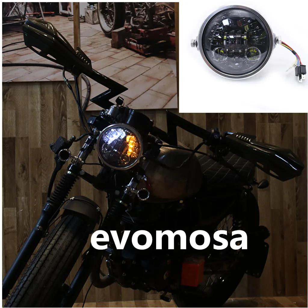 5.5" Projector DRL Headlight With LED hi/Low beam Turn Signal Light For Harley Dyna with Bezel Trim Ring
5.5" Projector DRL Headlight With LED hi/Low beam Turn Signal Light For Harley Dyna with Bezel Trim Ring