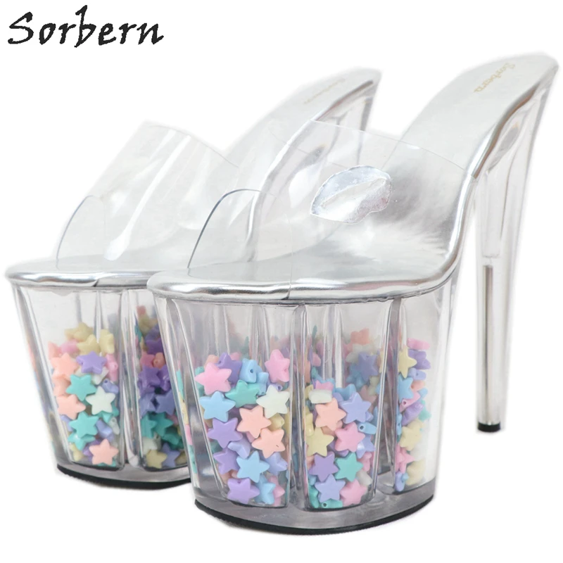 Sorbern Women Slippers 20cm Clear Rattle Platform Pastel Star Decora Candy Beads 8inch Transparent Heels Slippers Colorful DIY
Sorbern Women Slippers 20cm Clear Rattle Platform Pastel Star Decora Candy Beads 8inch Transparent Heels Slippers Colorful DIY
