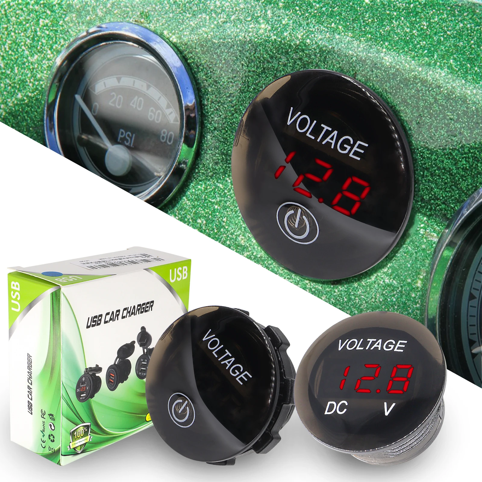 DC 12V-24V LED Digital Display Voltmeter Voltage Meter Panel Battery Capacity with Touch ON/OFF Switch Car Motorcycle Boat Truck
DC 12V-24V LED Digital Display Voltmeter Voltage Meter Panel Battery Capacity with Touch ON/OFF Switch Car Motorcycle Boat Truck