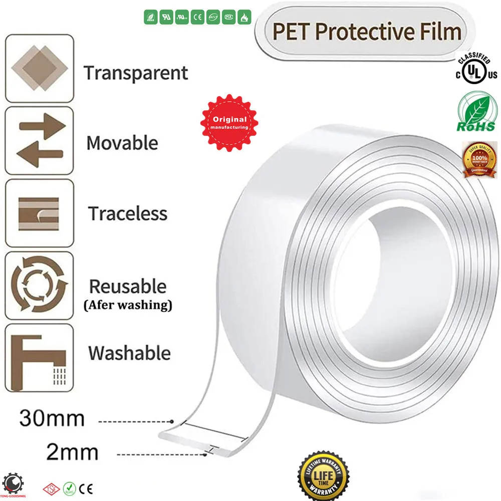 Double Nano Tape,Nano Adhesive Grip Double Sided Tape,Multipurpose Washable and Reusable Transparent Acrylic Sticky Gel Tapes
Double Nano Tape,Nano Adhesive Grip Double Sided Tape,Multipurpose Washable and Reusable Transparent Acrylic Sticky Gel Tapes