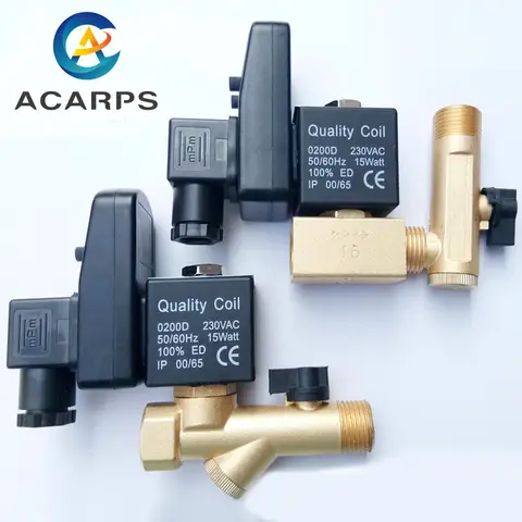 1/2" Electric Drain Valve Brass With timer for Water 220v 110v 24v 16bar Electronic drainage valve