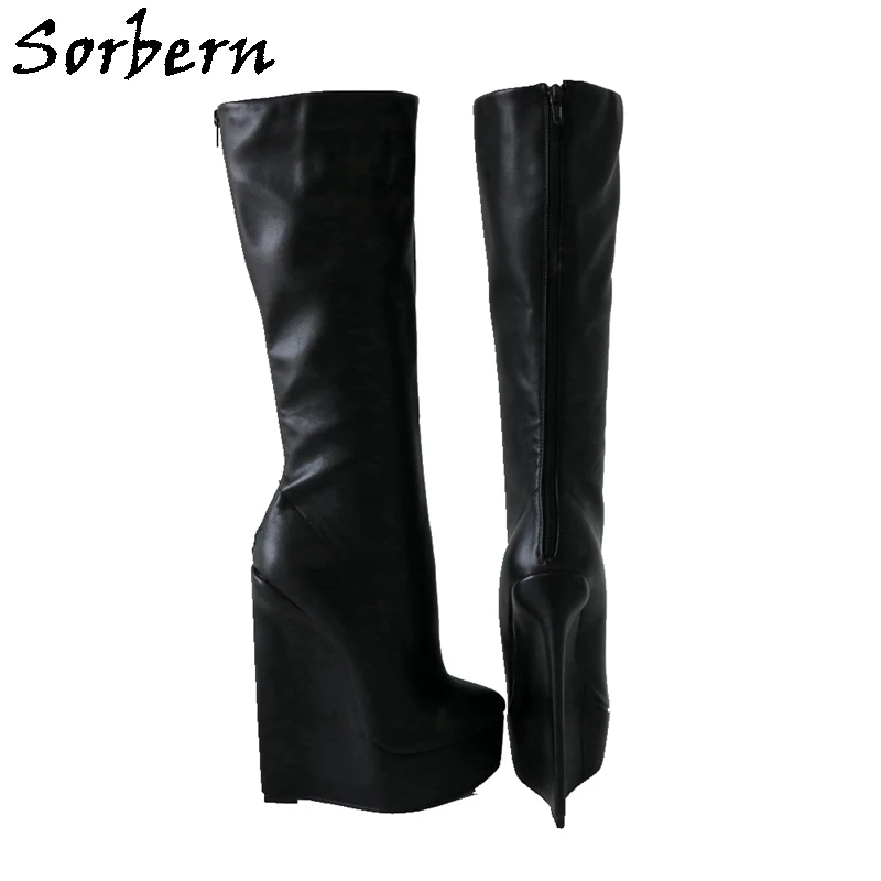 Sorbern Narrow Wedge Heel Boots Ladies Back Zipper Slim Heels Knee High Unisex Fetish High Heel 20Cm Shoes Custom Wide Fit
Sorbern Narrow Wedge Heel Boots Ladies Back Zipper Slim Heels Knee High Unisex Fetish High Heel 20Cm Shoes Custom Wide Fit