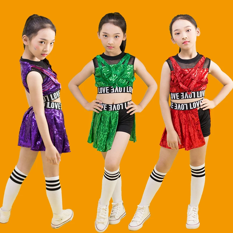 Children's Day Jazz Dance Costume Sequins Suit Top + Skirt 2 Pieces Girls Hip-Hop Cheerleader Stage Outfits Street Wear DWY3140
Children's Day Jazz Dance Costume Sequins Suit Top + Skirt 2 Pieces Girls Hip-Hop Cheerleader Stage Outfits Street Wear DWY3140