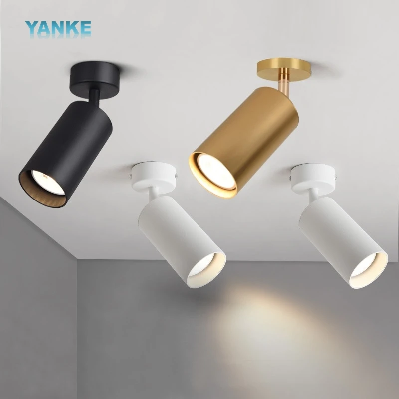 Dimmable LED spotlight clothing store background wall spotlight 7W golden track light surface mounted ceiling spotlight
Dimmable LED spotlight clothing store background wall spotlight 7W golden track light surface mounted ceiling spotlight
