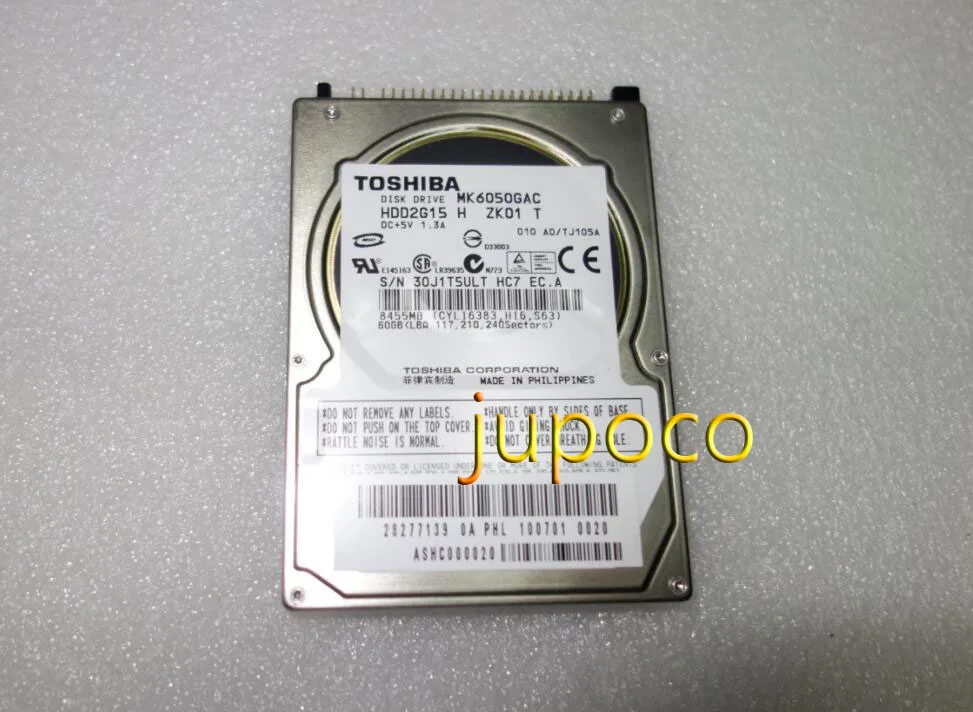 FREE SHIPPING Brand new MK6050GAC DISK DRIVE HDD2G15 DC+5V 1.3A/1.1A 60GB 8455MB FOR AUDII car HDD navi
FREE SHIPPING Brand new MK6050GAC DISK DRIVE HDD2G15 DC+5V 1.3A/1.1A 60GB 8455MB FOR AUDII car HDD navi