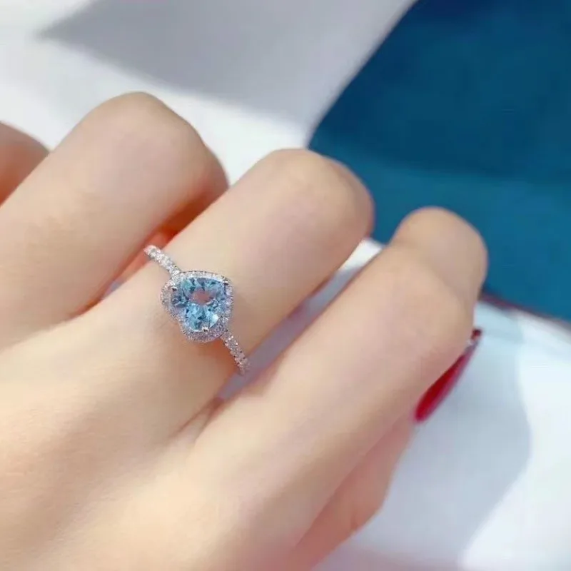Natural Aquamarine Gemstone Trendy Rings for Women Real 925 Sterling Silver Charm Fine Party Jewelry
Natural Aquamarine Gemstone Trendy Rings for Women Real 925 Sterling Silver Charm Fine Party Jewelry