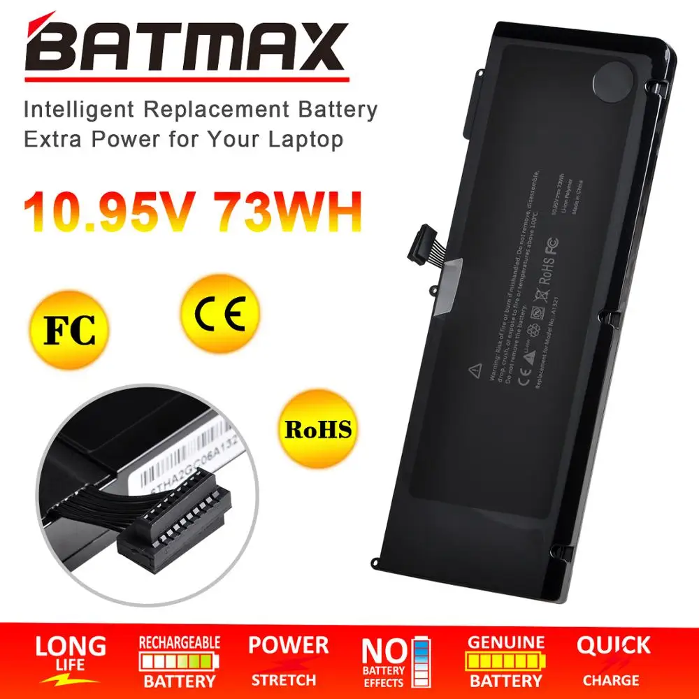 Batmax A1321 Laptop Battery For Apple Macbook Pro 15" A1286 2009 2010 year Version MB985CH/A MC118J/A MB986J/A MC118ZP/A
Batmax A1321 Laptop Battery For Apple Macbook Pro 15" A1286 2009 2010 year Version MB985CH/A MC118J/A MB986J/A MC118ZP/A