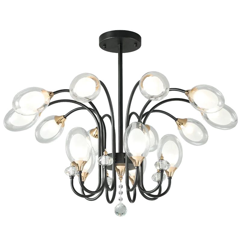 Creative Chandelier Pendant Light Nordic Modern Foyer Dining Room Bedroom Glass Hanging Lamp Black Iron Painted Lighting Fixture
Creative Chandelier Pendant Light Nordic Modern Foyer Dining Room Bedroom Glass Hanging Lamp Black Iron Painted Lighting Fixture