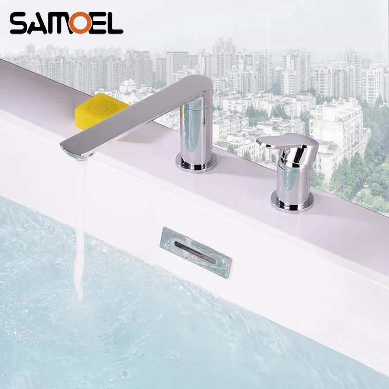 New Arrival Brass Deck-mounted Dual-hole Bathroom Sink Faucet Gold Bathtub Mixer Tap with Long Water Outlet 1240C
New Arrival Brass Deck-mounted Dual-hole Bathroom Sink Faucet Gold Bathtub Mixer Tap with Long Water Outlet 1240C