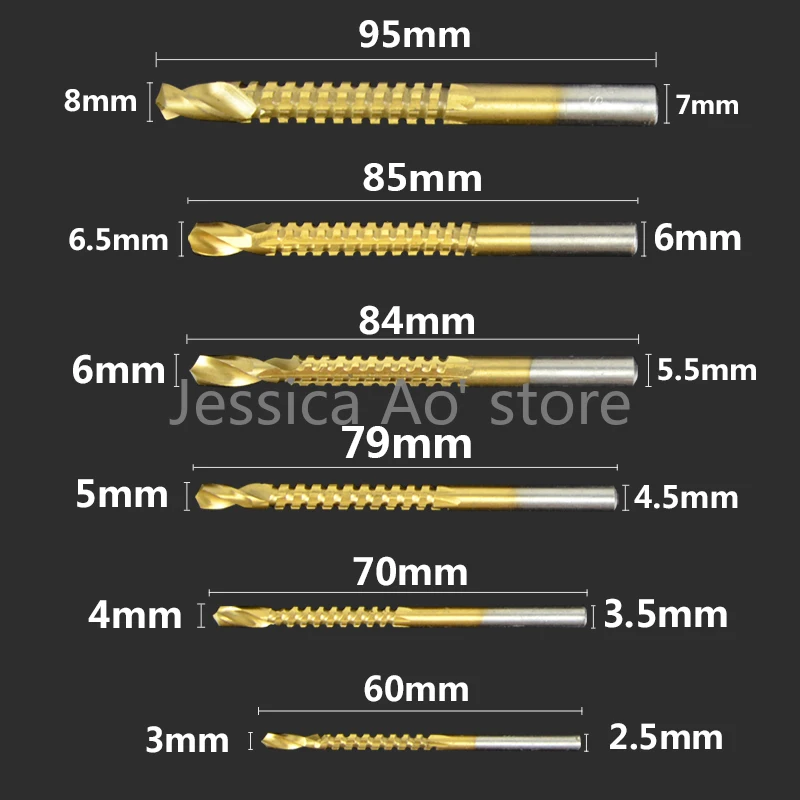 6pcs 3-8mm Woodworking Twist Drill Bits Set High-speed Steel Drill Electric Drill Sawtooth Bit Serration Wood/Plastic Board
6pcs 3-8mm Woodworking Twist Drill Bits Set High-speed Steel Drill Electric Drill Sawtooth Bit Serration Wood/Plastic Board