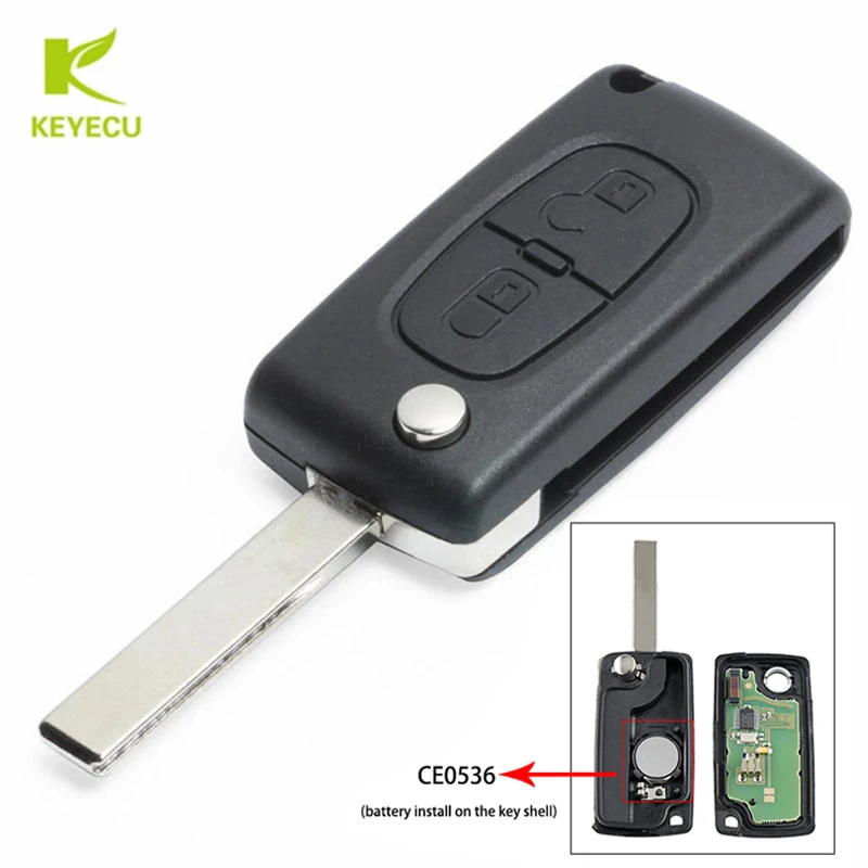 KEYECU Flip Remote Key Fob 2Button 433MHz ID46 for PEUGEOT 207 208 307 308 408 Partner for Citroen C2 C3 C5 2005-2009 0536 Model
KEYECU Flip Remote Key Fob 2Button 433MHz ID46 for PEUGEOT 207 208 307 308 408 Partner for Citroen C2 C3 C5 2005-2009 0536 Model