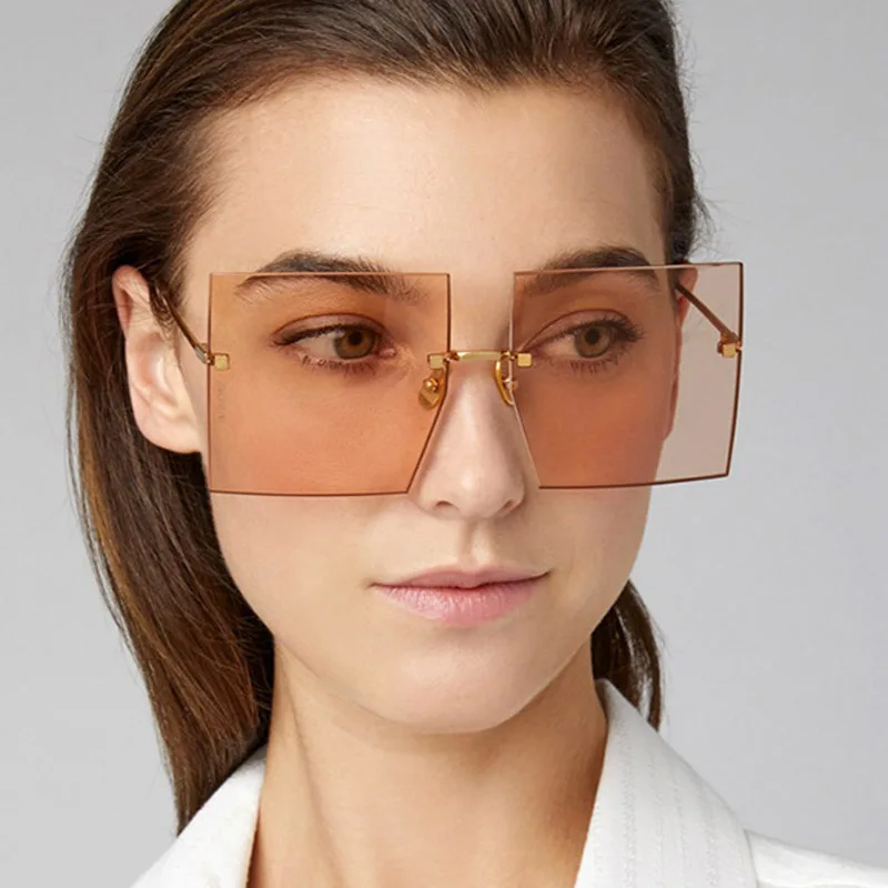 New Oversized Rimless Square Sunglasses Women Luxury Brand Designer Fashion Big Clear Sun Glasses Tinted Color Lens Shades
New Oversized Rimless Square Sunglasses Women Luxury Brand Designer Fashion Big Clear Sun Glasses Tinted Color Lens Shades
