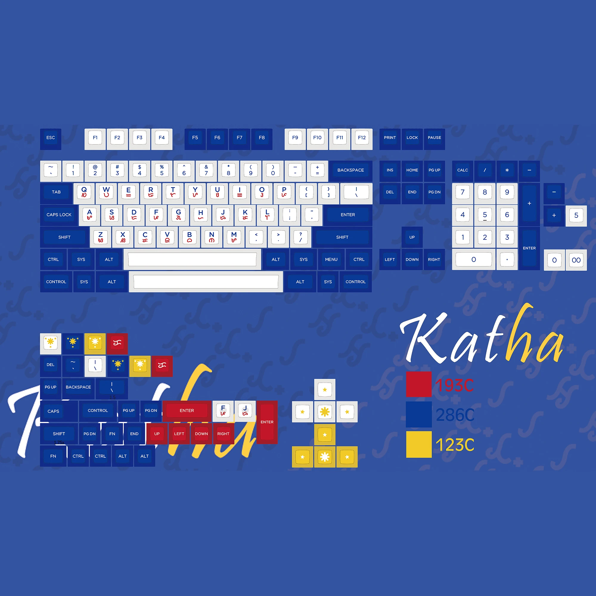 Mechanical Keyboard Key Setup, Kat, Katha, Blue, White Sublimation Key Cap, 68 87 104, New
Mechanical Keyboard Key Setup, Kat, Katha, Blue, White Sublimation Key Cap, 68 87 104, New