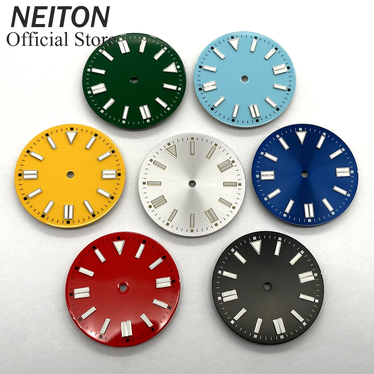 NEITON 28.5mm/31mm black blue green red yellow watch dial luminous fit NH35 NH36 ETA2824 2836 Miyota 8215 DG2813 3804 movement
NEITON 28.5mm/31mm black blue green red yellow watch dial luminous fit NH35 NH36 ETA2824 2836 Miyota 8215 DG2813 3804 movement