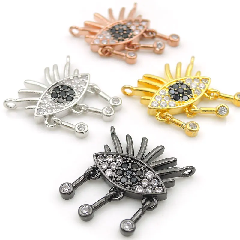 20*15*2mm Micro Pave Clear&Black CZ Twinkle Eye Charm Of Double Circles Fit For Women As Necklaces Accessory
20*15*2mm Micro Pave Clear&Black CZ Twinkle Eye Charm Of Double Circles Fit For Women As Necklaces Accessory